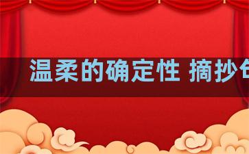 温柔的确定性 摘抄句子